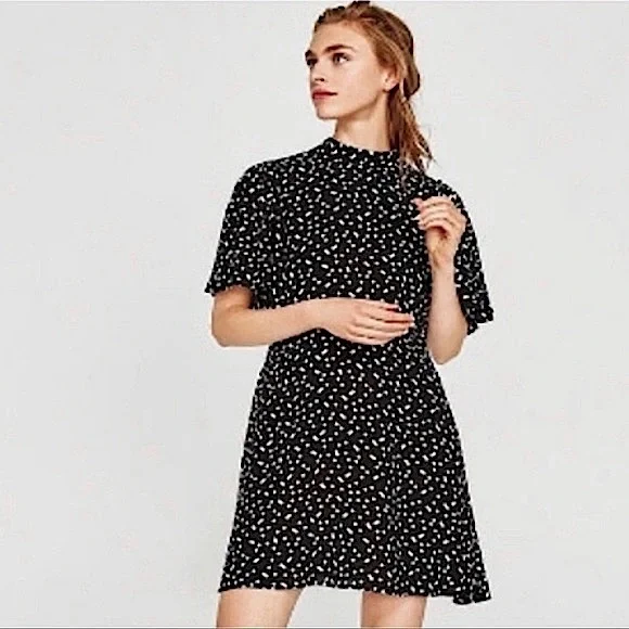 Zara | Dresses | Zara Mock Neck Polka Dot Dress | Poshmark Zara | Dresses | Zara Mock Neck Polka Dot Dress | Poshmark